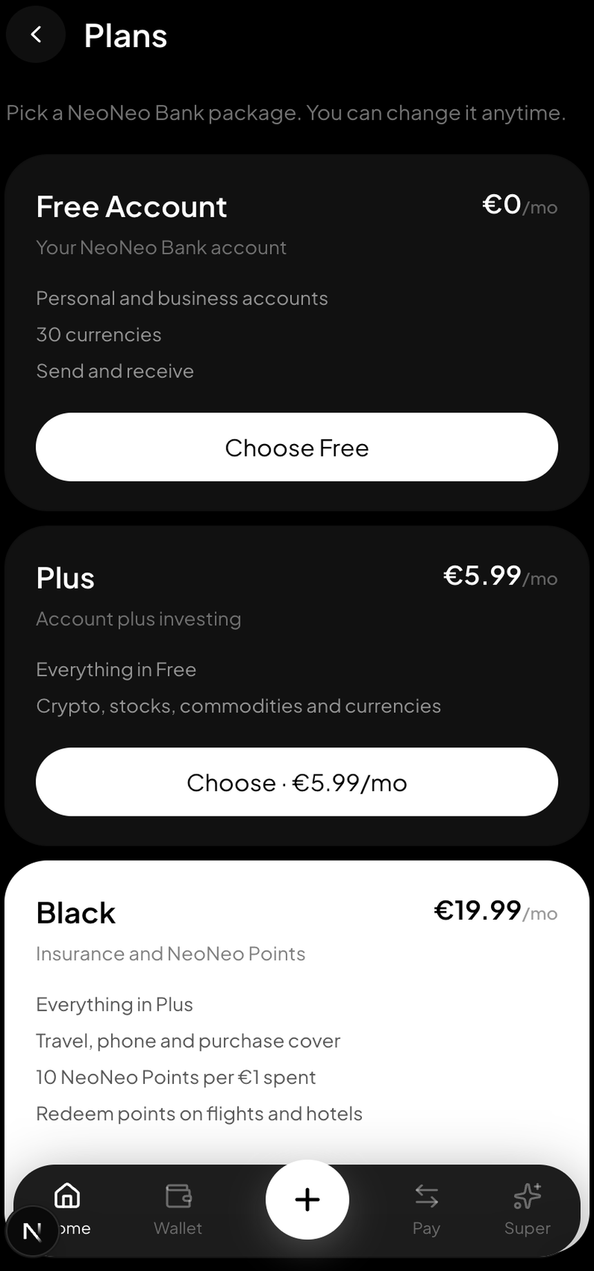 NeoNeo Bank plans
